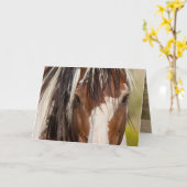 Picasso's Eyes Wild Horse Wenskaart Kaart (Gele Bloem)