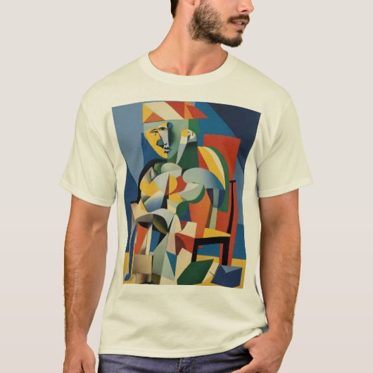 Picasso's visionair: een 3D-eerbetoon aan het kubi T-shirt (Voorkant)