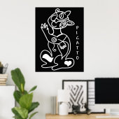 Picatto wit op zwart poster (Thuiskantoor)