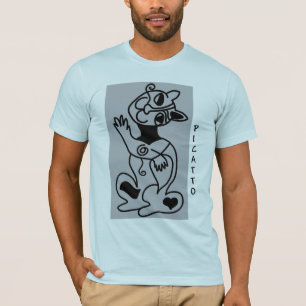 PICATTO zwart op blauw T-shirt