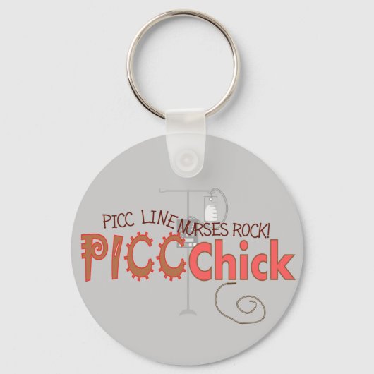 PICC CHICK met IV-POMP-ontwerp Sleutelhanger (Voorkant)