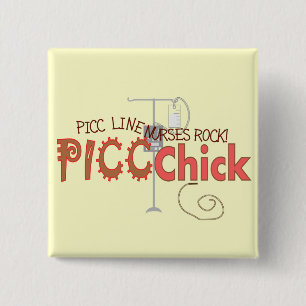 PICC CHICK met IV-POMP-ontwerp Vierkante Button 5,1 Cm