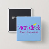 PICC chick-PICC LIJN ToevoegingszurseGifts Vierkante Button 5,1 Cm (Voorkant /achterkant)