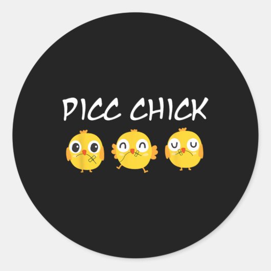 Picc Chick Schattig Kippen Vaataccess Team Picc Ronde Sticker (Voorkant)