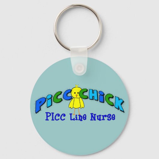 PICC KIES "PICC LINE NURSE" BLAUW Artsy Design Sleutelhanger (Voorkant)