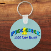 PICC KIES "PICC LINE NURSE" BLAUW Artsy Design Sleutelhanger (Voorkant)