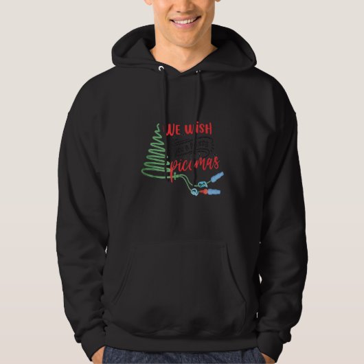 PICC Nurse Christmas Vascular Access ICU Rn Infusi Hoodie (Voorkant)