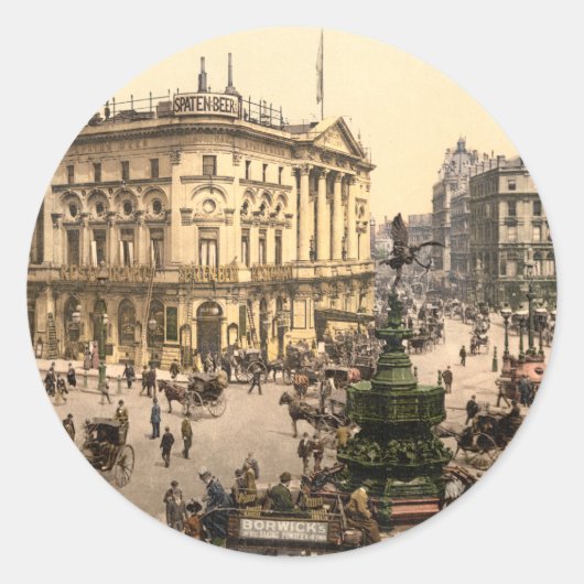 Piccadilly Circus, Londen, Engeland Ronde Sticker (Voorkant)