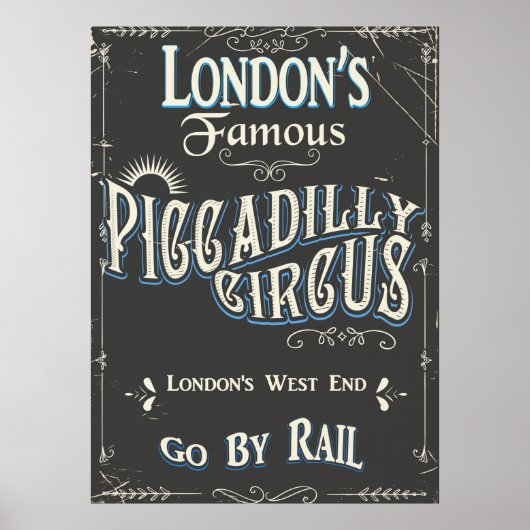 Piccadilly Circus Londen vintage poster (Voorkant)
