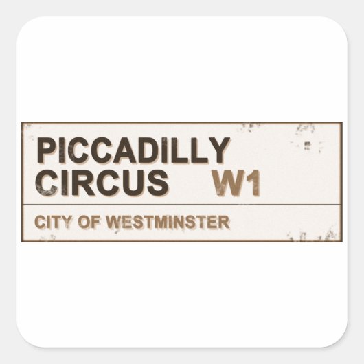 Piccadilly Circus London -  Vierkante Sticker (Voorkant)