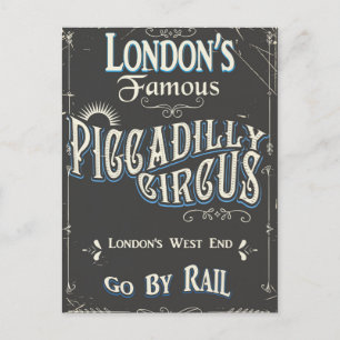 Piccadilly Circus London vintage poster Briefkaart