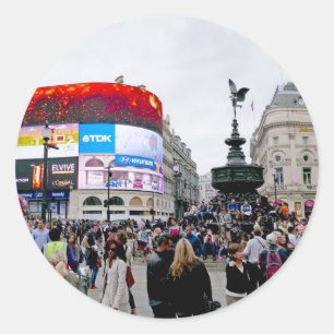Piccadilly Circus - Professionele foto Ronde Sticker