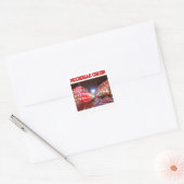 Piccadilly Circus Square Sticker White Background (Envelop)