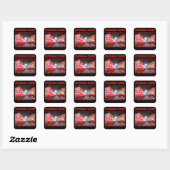 Piccadilly Circus Square Sticker Zwarte Achtergron (Vel)