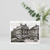 Piccadilly Circus zwart-wit foto Briefkaart (Staand voorkant)