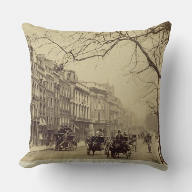 Piccadilly naar Oost gericht (foto sepia) Kussen (Voorkant)