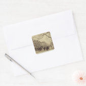 Piccadilly naar Oost gericht (foto sepia) Vierkante Sticker (Envelop)