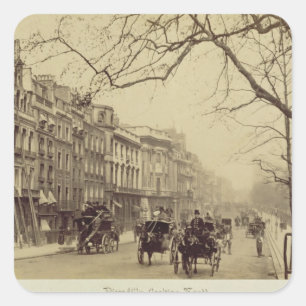 Piccadilly naar Oost gericht (foto sepia) Vierkante Sticker