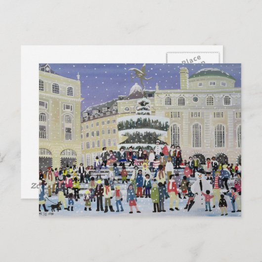 Piccadilly Snow Scene Briefkaart (Voorkant / Achterkant)
