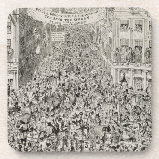 Piccadilly tijdens de Grote tentoonstelling, 1851 Drankjes Onderzetter (Voorkant)