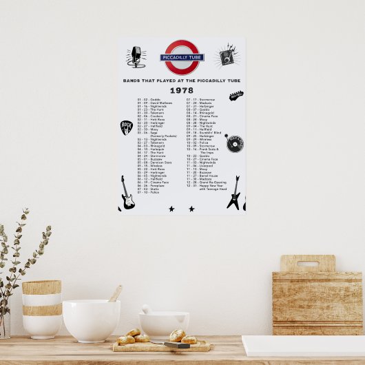 Piccadilly Tube - 1978 Poster (Keuken)