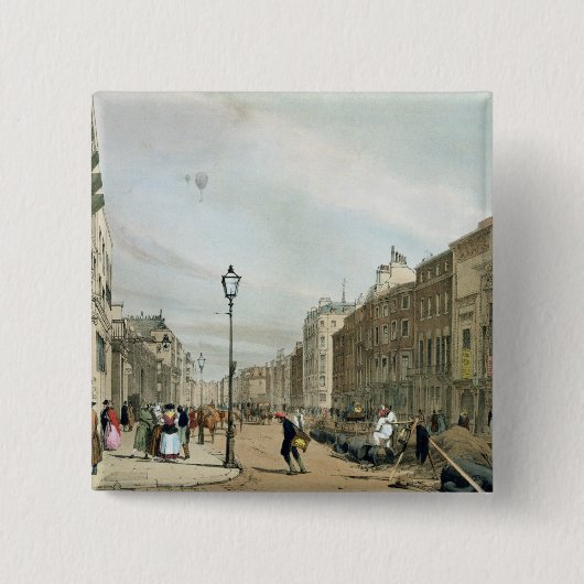 Piccadilly uit de hoek van Old Bond Street, van Vierkante Button 5,1 Cm (Voorkant)