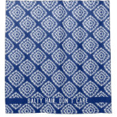 PiccoGrande white shibori patroonblauw aangepaste  Douchegordijn (Voorkant)