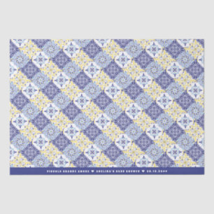 Piccolo Amore Italiaans Tegels Blue Lemon Baby sho Tissuepapier