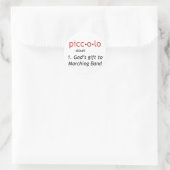 Piccolo-definitie Ronde Sticker (Tas)