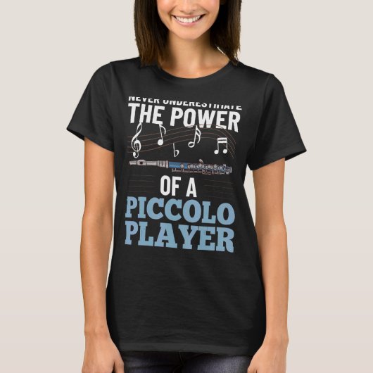 Piccolo Instrument Music Flute Player Beginner Les T-shirt (Voorkant)