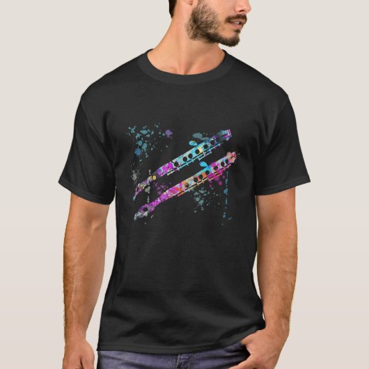 Piccolo Instrument Silhouette Piccolos T-shirt (Voorkant)