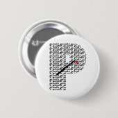 Piccolo Letter P Ronde Button 5,7 Cm (Voorkant /achterkant)