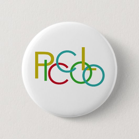 Piccolo Letters Ronde Button 5,7 Cm (Voorkant)