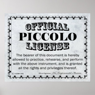 Piccolo-licentie Poster