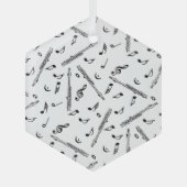 Piccolo Music Note Pattern Glas Ornament (Voorkant)
