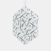Piccolo Music Note Pattern Glas Ornament (Voorkant links)