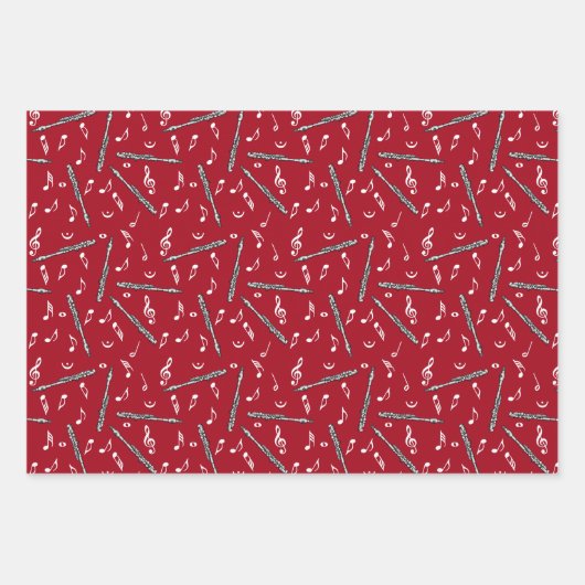 Piccolo Music Note Pattern Inpakpapier Vel (Voorkant 3)