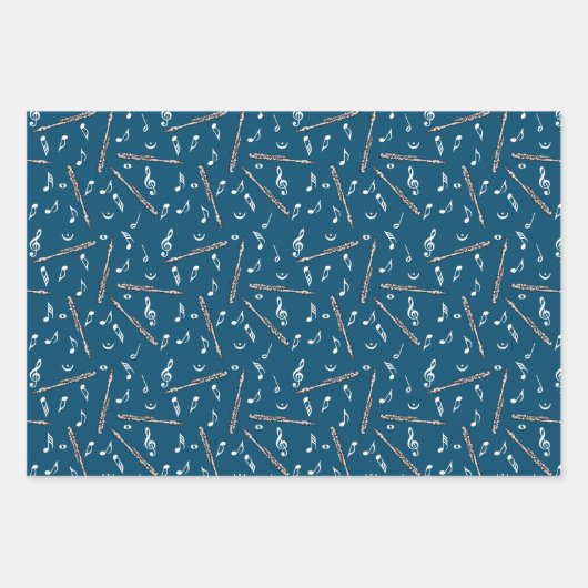 Piccolo Music Note Pattern Inpakpapier Vel (Voorkant 2)