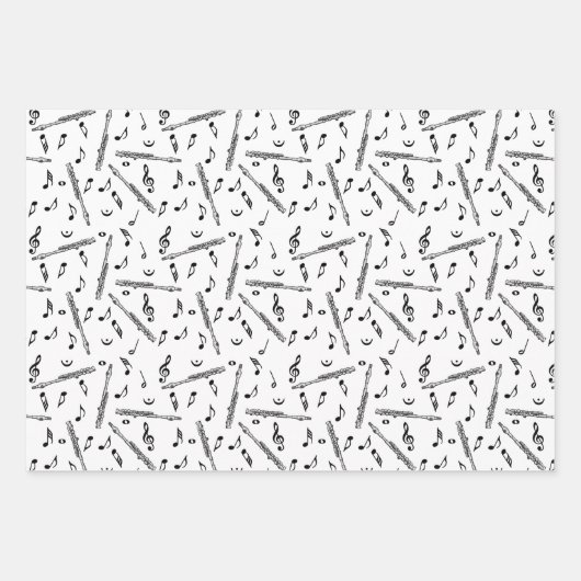 Piccolo Music Note Pattern Inpakpapier Vel (Voorkant 2)