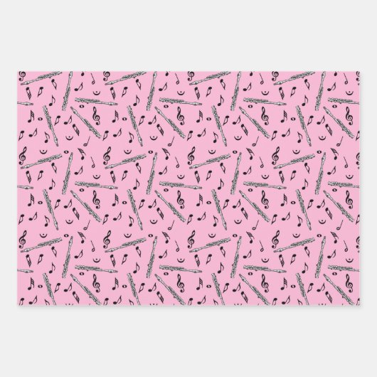 Piccolo Music Note Pattern Inpakpapier Vel (Voorkant)