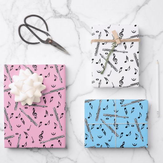 Piccolo Music Note Pattern Inpakpapier Vel (Voorkant)
