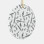 Piccolo Music Note Pattern Keramisch Ornament (Rechts)