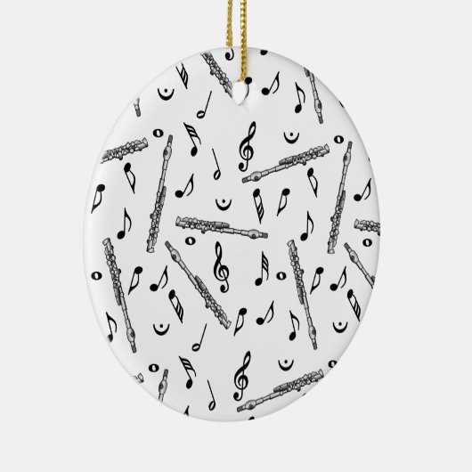 Piccolo Music Note Pattern Keramisch Ornament (Rechts)