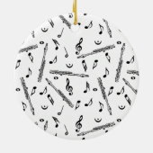 Piccolo Music Note Pattern Keramisch Ornament (Achterkant)