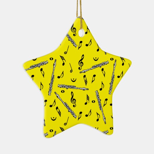 Piccolo Music Note Pattern Keramisch Ornament (Rechts)