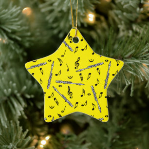 Piccolo Music Note Pattern Keramisch Ornament