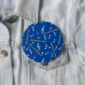 Piccolo Music Note Pattern Ronde Button 4,0 Cm (In situ)