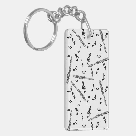 Piccolo Music Note Pattern Sleutelhanger (Voorkant Links)