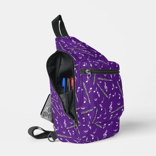 Piccolo Music Note Pattern Sling Bag (Open)