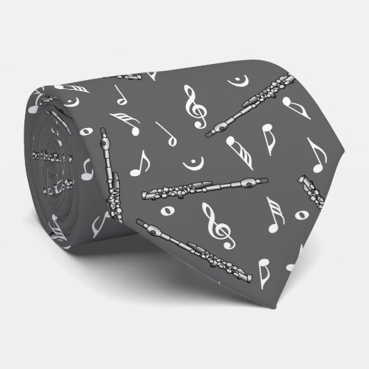 Piccolo Music Note Pattern Stropdas (Opgerold)